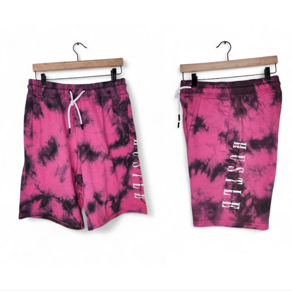 Supply and Demand Tie Dye Hustle Sweat Shorts in Pink Size L New With Tags